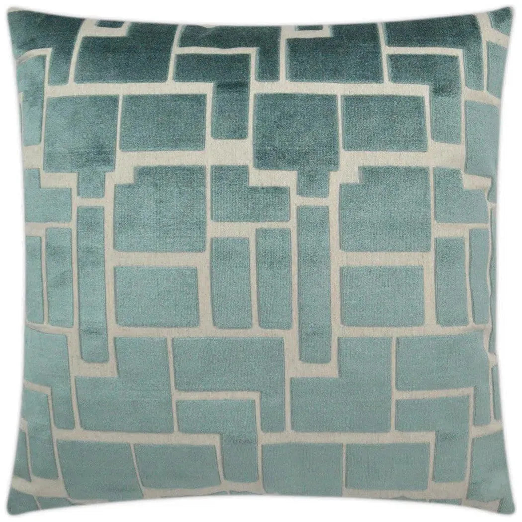 Aura Mist Teal Throw Pillow With Insert