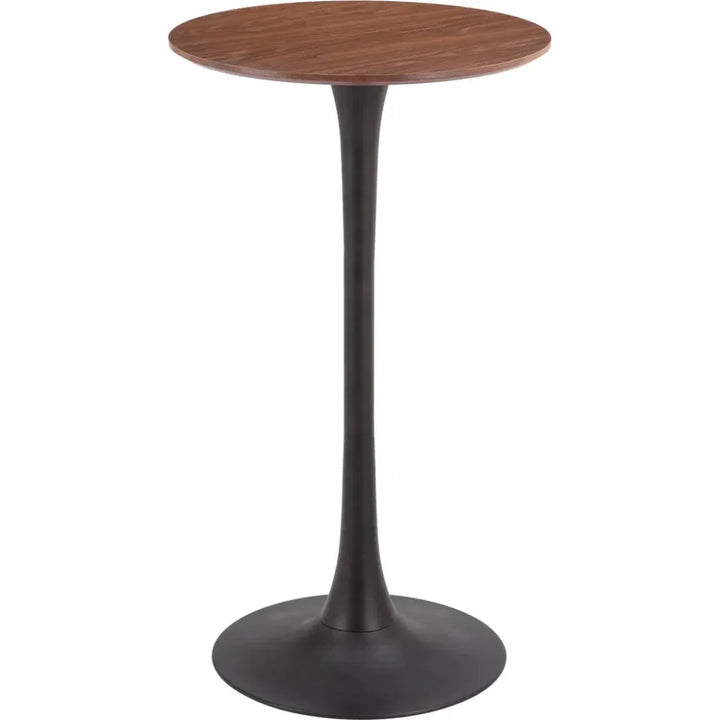 Auray Bar Table Brown with Pedestal Design - LOOMLAN - Zuo Modern - Bar Tables