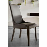 Aurora Dining Chair Set of 2 Dark Umber Leather Dark Wenge Dining Chairs LOOMLAN By Essentials For Living