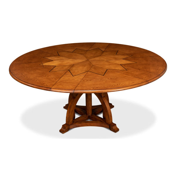 Austin Jupe Extendable Round Dining Table-Dining Tables-Sarreid-LOOMLAN
