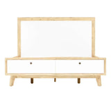 Ava Two Tone White Wooden Queen Bed Frame With Storage Drawers Beds LOOMLAN By LHIMPORTS