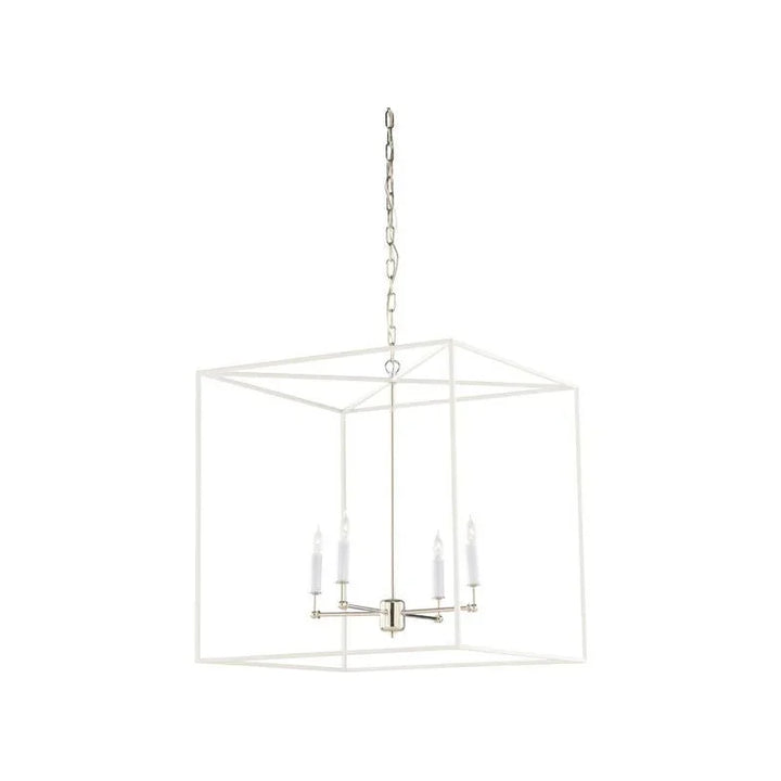 Avalon Clean White Finish Hanging Chandelier - LOOMLAN - Wildwood - Chandeliers