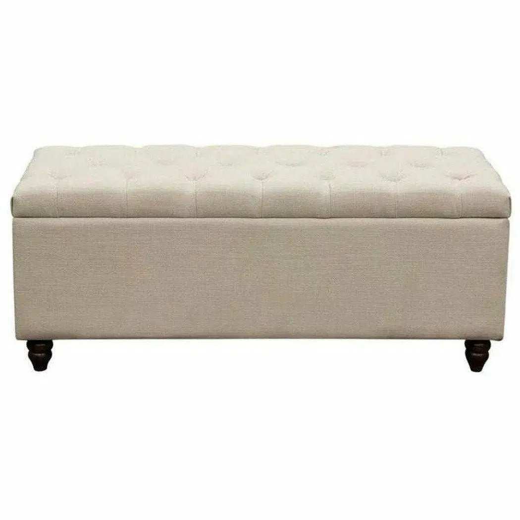 Ave Tufted Lift-Top Storage Trunk Desert Sand Linen