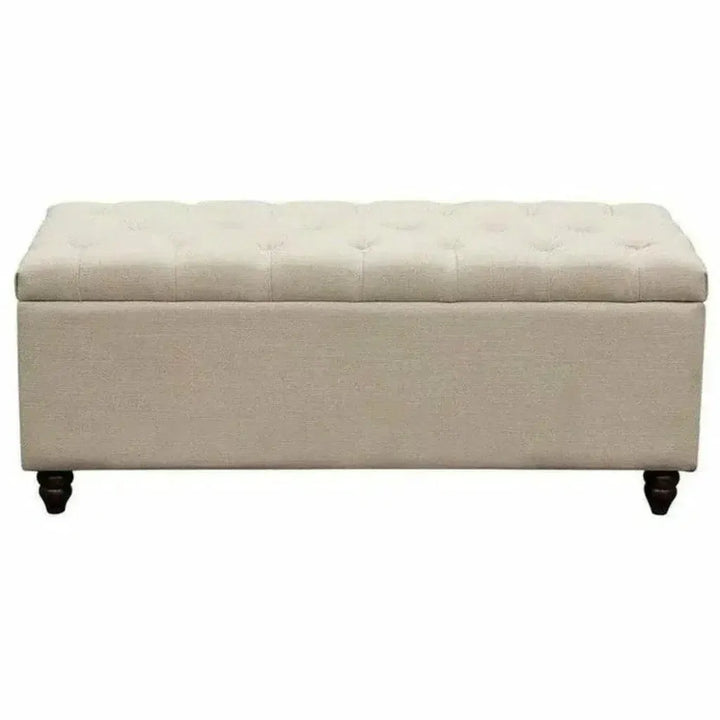 Ave Tufted Lift - Top Storage Trunk Desert Sand Linen - LOOMLAN - Diamond Sofa - Ottomans