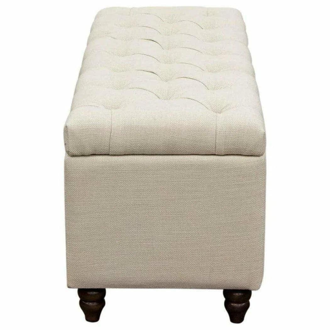 Ave Tufted Lift-Top Storage Trunk Desert Sand Linen