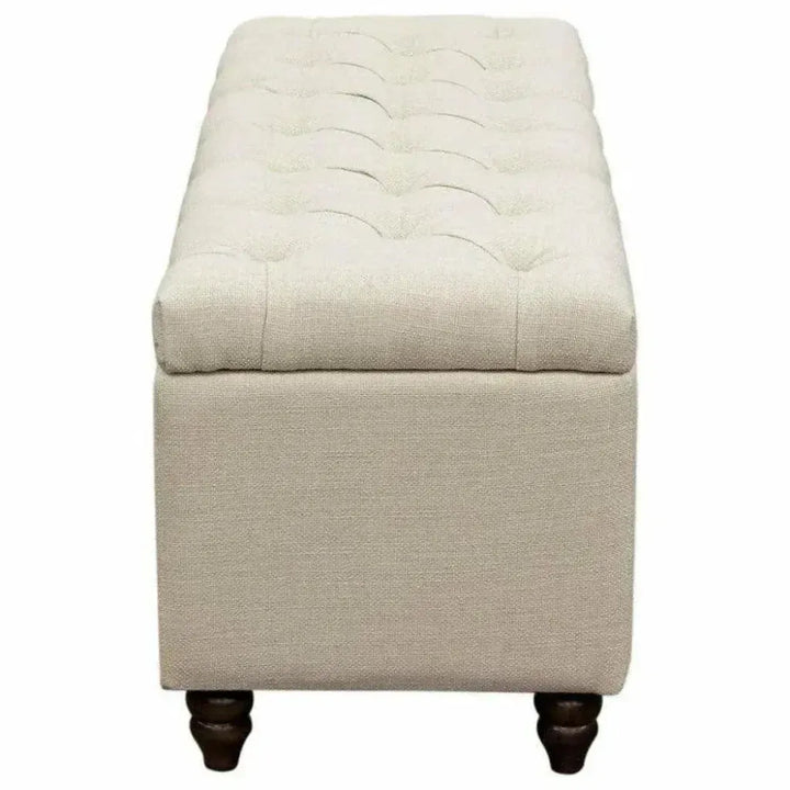 Ave Tufted Lift - Top Storage Trunk Desert Sand Linen - LOOMLAN - Diamond Sofa - Ottomans