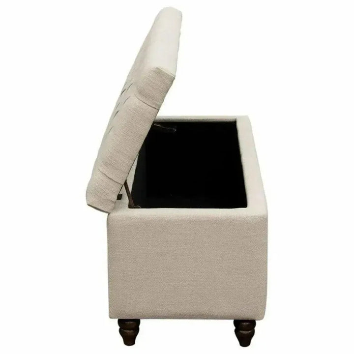 Ave Tufted Lift - Top Storage Trunk Desert Sand Linen - LOOMLAN - Diamond Sofa - Ottomans