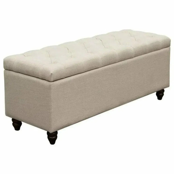 Ave Tufted Lift - Top Storage Trunk Desert Sand Linen - LOOMLAN - Diamond Sofa - Ottomans