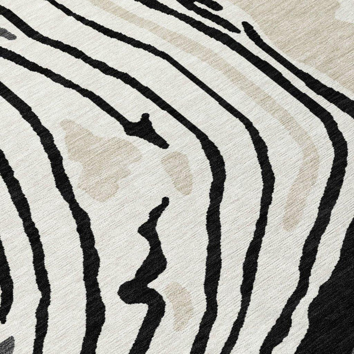 Avelia Black Washable Indoor-Outdoor Rug-Outdoor Rugs-LOOMLAN Rugs-LOOMLAN