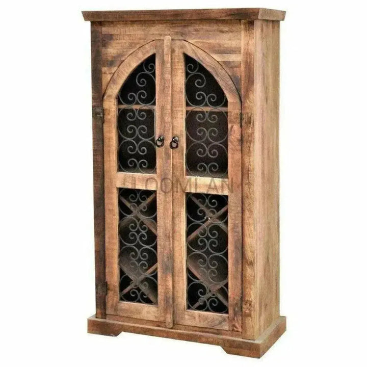 Avendor Arched Double Door Home Bar Cabinet-Home Bar Cabinets-LOOMLAN-LOOMLAN