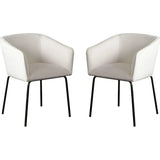 Avery Fabric Armless Dining Chair 2PC-Dining Chairs-Diamond Sofa-White-LOOMLAN