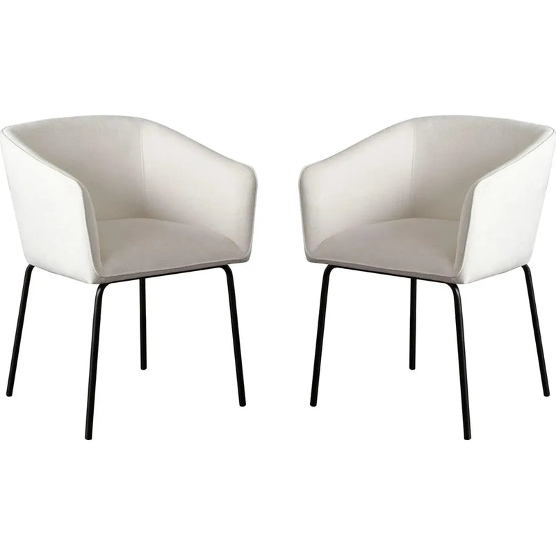 Avery Fabric Armless Dining Chair 2PC-Dining Chairs-Diamond Sofa-White-LOOMLAN