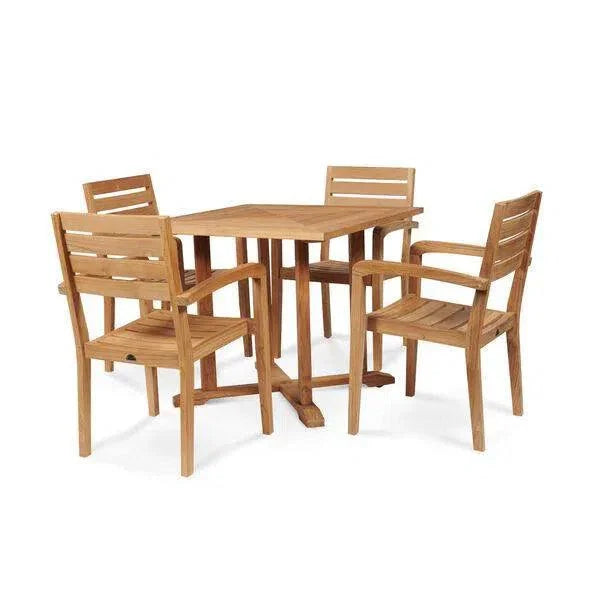 35-Inch Square Teak Outdoor Dining Table | LOOMLAN