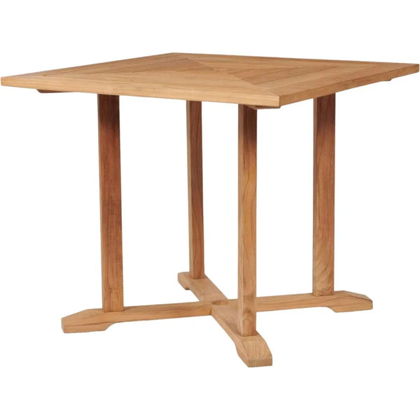 Avery Square Teak Outdoor Dining Table Umbrella Hole-Outdoor Dining Tables-HiTeak-LOOMLAN