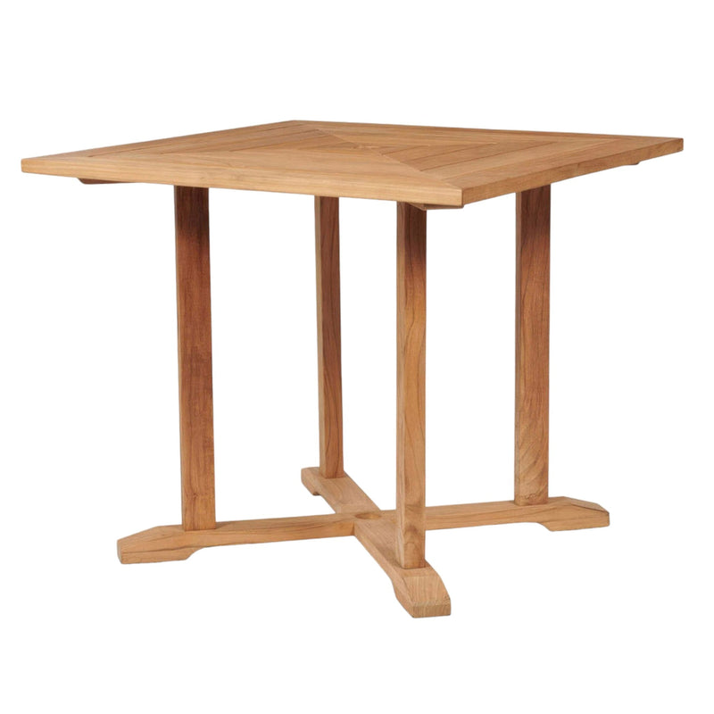 Avery Square Teak Outdoor Dining Table with Umbrella Hole-Outdoor Dining Tables-HiTeak-LOOMLAN