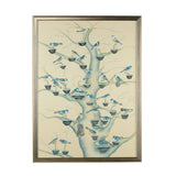 Aviary In Shades Of Blue Hand Painted Artwork-Artwork-Chelsea House-LOOMLAN