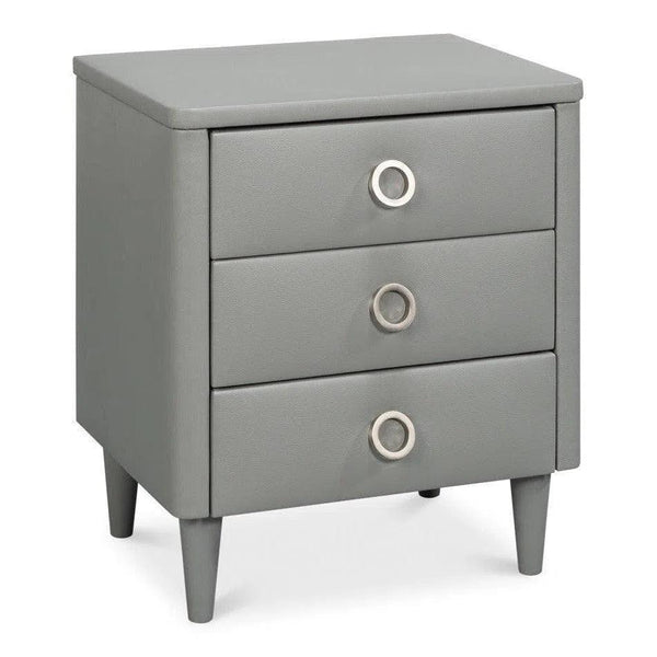 Avvolto Mdf Grey 3 Drawer Night Stand - LOOMLAN - Nightstands