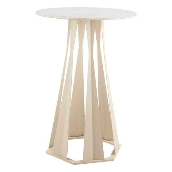 Axis Faux Marble Top White Bar Table