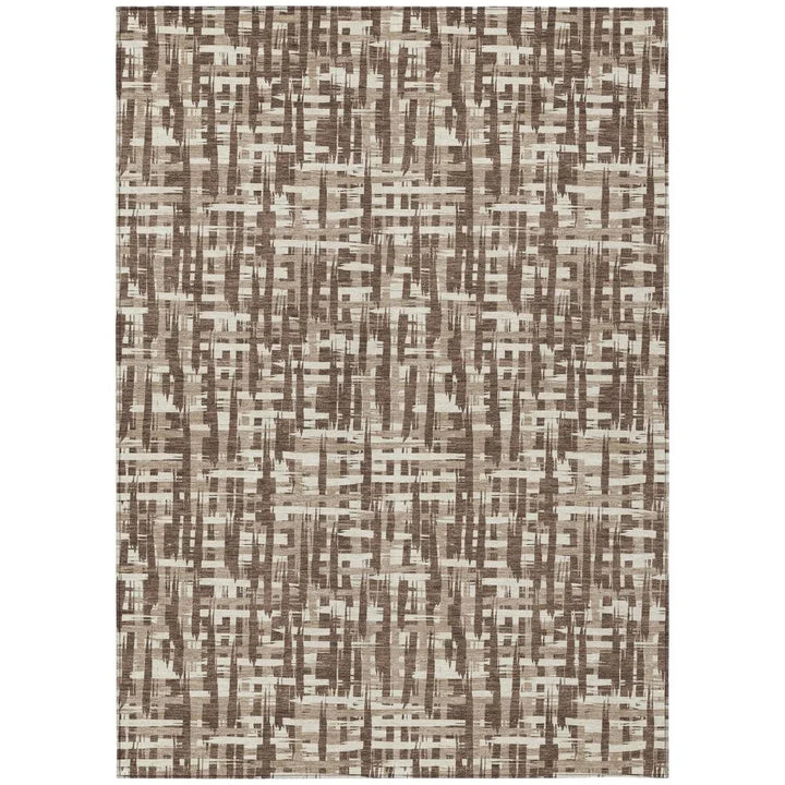 Ayani Brown Washable Indoor-Outdoor Rug-Outdoor Rugs-LOOMLAN Rugs-2'6" x 3'10"-LOOMLAN