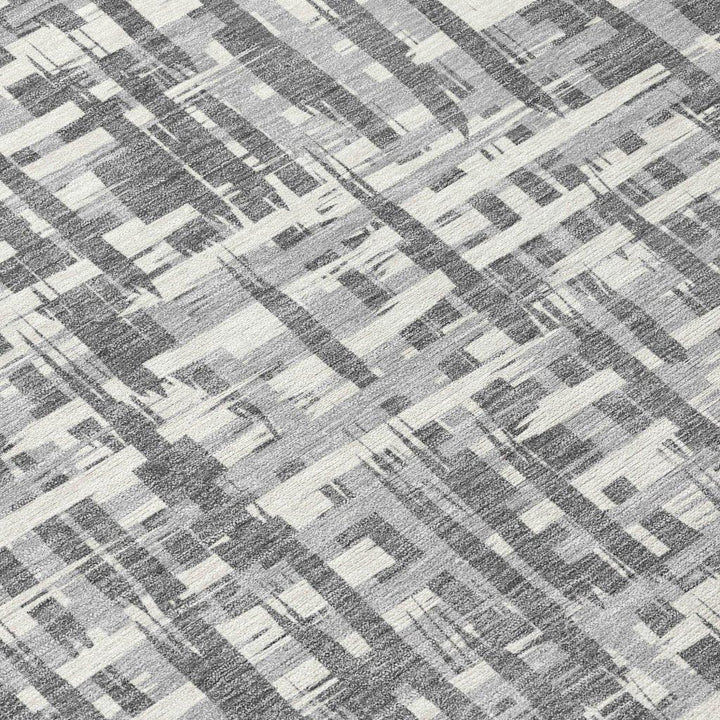 Ayani Gray Washable Indoor-Outdoor Rug-Outdoor Rugs-LOOMLAN Rugs-LOOMLAN