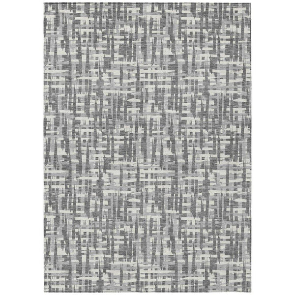 Ayani Gray Washable Indoor-Outdoor Rug-Outdoor Rugs-LOOMLAN Rugs-2'6" x 3'10"-LOOMLAN