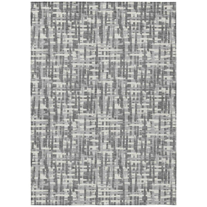 Ayani Gray Washable Indoor-Outdoor Rug-Outdoor Rugs-LOOMLAN Rugs-2'6" x 3'10"-LOOMLAN