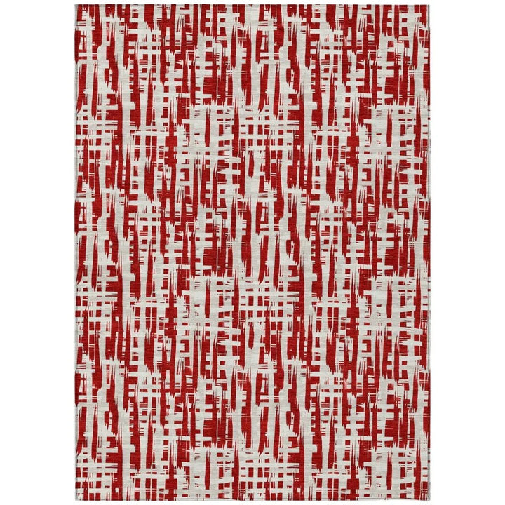 Ayani Red Washable Indoor-Outdoor Rug-Outdoor Rugs-LOOMLAN Rugs-2'6" x 3'10"-LOOMLAN