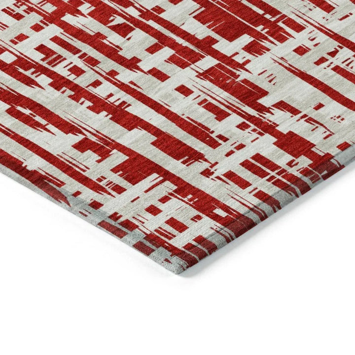 Ayani Red Washable Indoor-Outdoor Rug-Outdoor Rugs-LOOMLAN Rugs-LOOMLAN