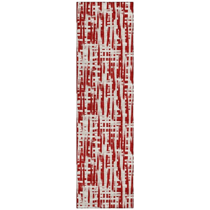 Ayani Red Washable Indoor-Outdoor Rug-Outdoor Rugs-LOOMLAN Rugs-2'3" x 7'6"-LOOMLAN