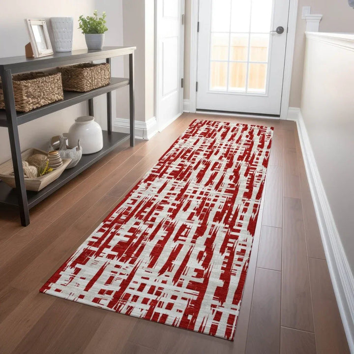 Ayani Red Washable Indoor-Outdoor Rug-Outdoor Rugs-LOOMLAN Rugs-LOOMLAN