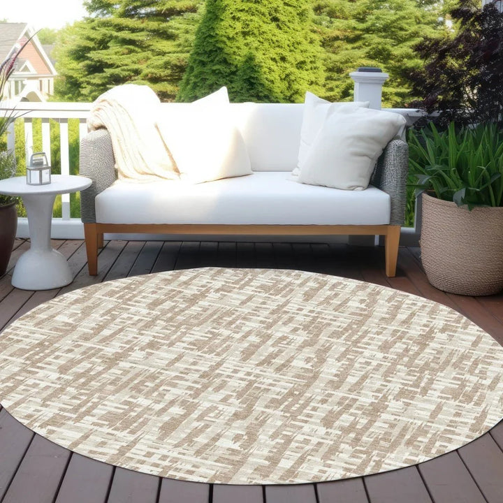 Ayani Tan Washable Indoor-Outdoor Rug-Outdoor Rugs-LOOMLAN Rugs-LOOMLAN