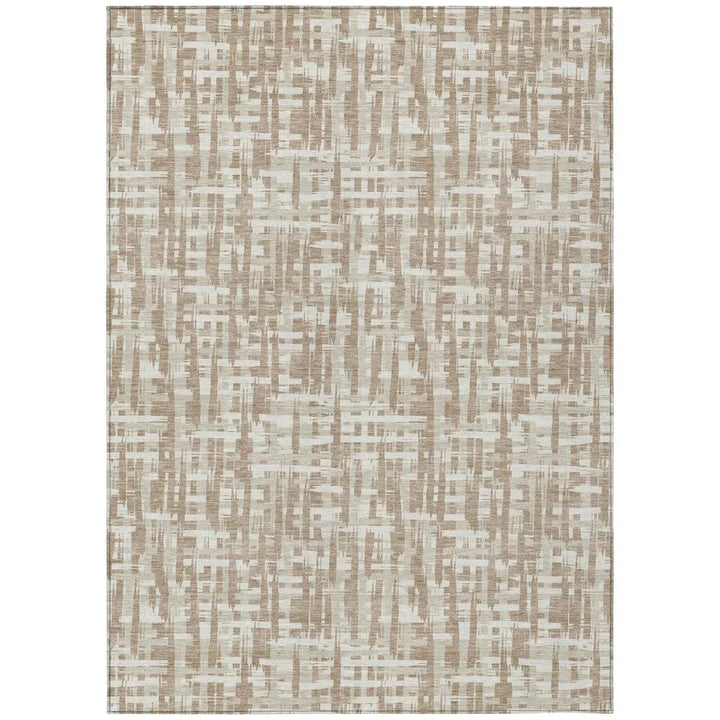 Ayani Tan Washable Indoor-Outdoor Rug-Outdoor Rugs-LOOMLAN Rugs-2'6" x 3'10"-LOOMLAN
