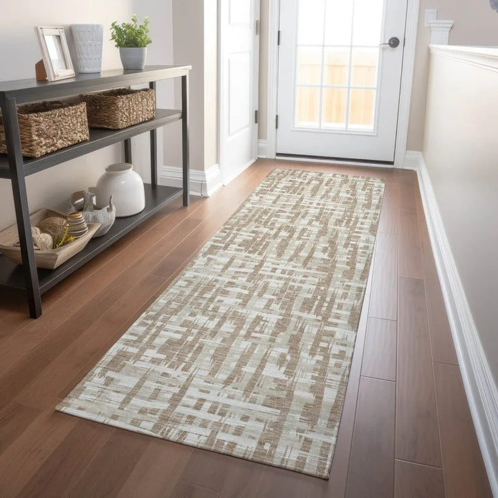 Ayani Tan Washable Indoor-Outdoor Rug-Outdoor Rugs-LOOMLAN Rugs-LOOMLAN