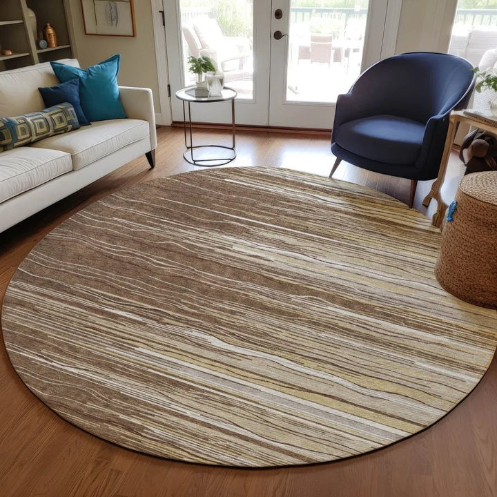 Ayra Brown Washable Indoor-Outdoor Rug-Outdoor Rugs-LOOMLAN Rugs-LOOMLAN