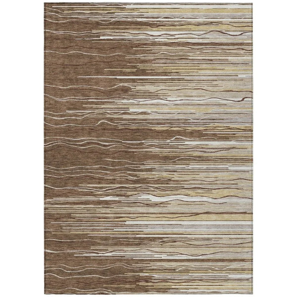 Ayra Brown Washable Indoor-Outdoor Rug-Outdoor Rugs-LOOMLAN Rugs-2'6" x 3'10"-LOOMLAN