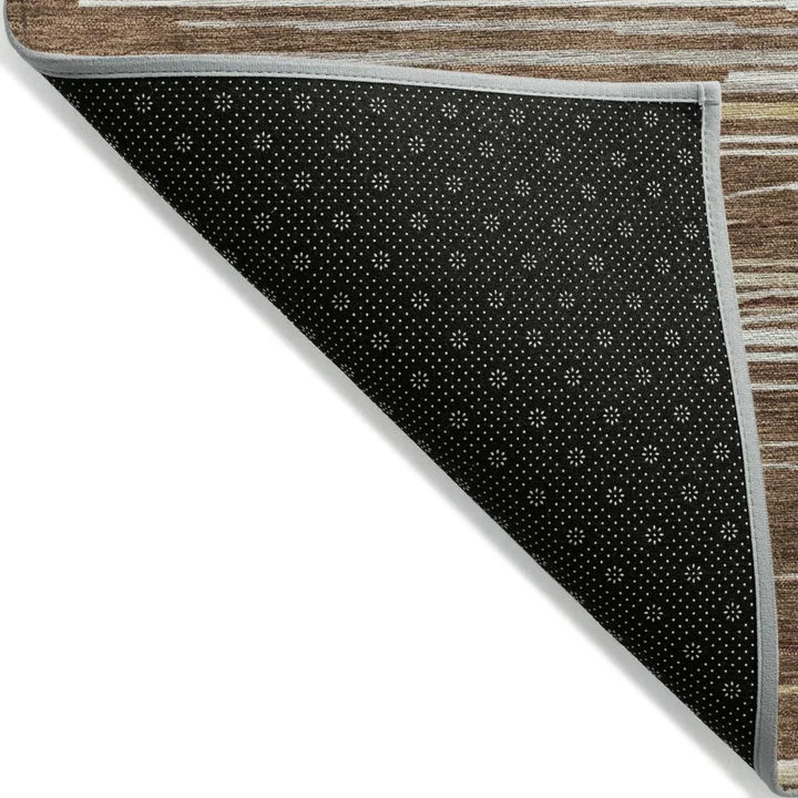 Ayra Brown Washable Indoor-Outdoor Rug-Outdoor Rugs-LOOMLAN Rugs-LOOMLAN