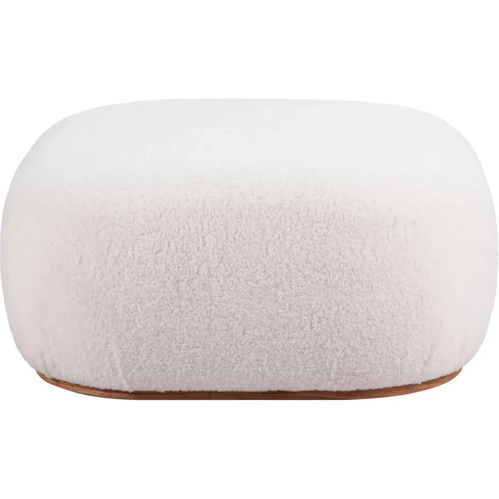 Azua Wood Cream Ottoman - LOOMLAN - Zuo Modern - Ottomans