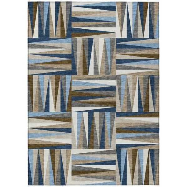 Azura Navy Washable Indoor-Outdoor Rug-Outdoor Rugs-LOOMLAN Rugs-2'6" x 3'10"-LOOMLAN