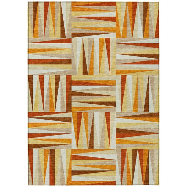 Azura Orange Washable Indoor-Outdoor Rug-Outdoor Rugs-LOOMLAN Rugs-2'6" x 3'10"-LOOMLAN