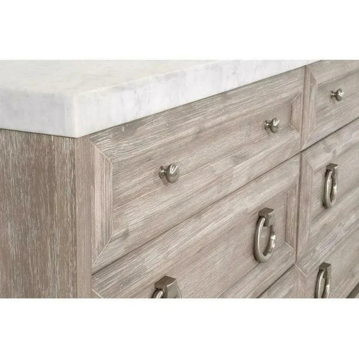 Azure Carrera 6 - Drawer Double Dresser White Marble - LOOMLAN - Essentials For Living - Dressers
