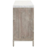 Azure Carrera 6-Drawer Double Dresser White Marble Steel Dressers LOOMLAN By Essentials For Living