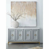 Azure Carrera Media Sideboard White Marble Dove Gray Sideboards LOOMLAN By Essentials For Living