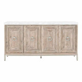 Azure Carrera Media Sideboard White Marble Steel Sideboards LOOMLAN By Essentials For Living