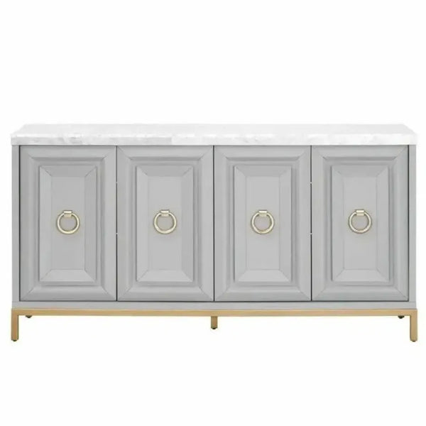 Azure Carrera Sideboard White Marble Gray - LOOMLAN - Essentials For Living - Sideboards