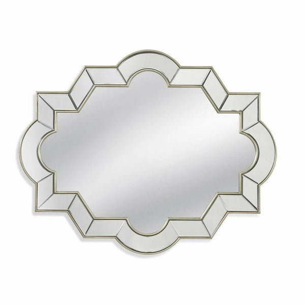 Azusa 40" Rectangle Champagne Silver Wall Mirror Wall Mirrors LOOMLAN By Bassett Mirror