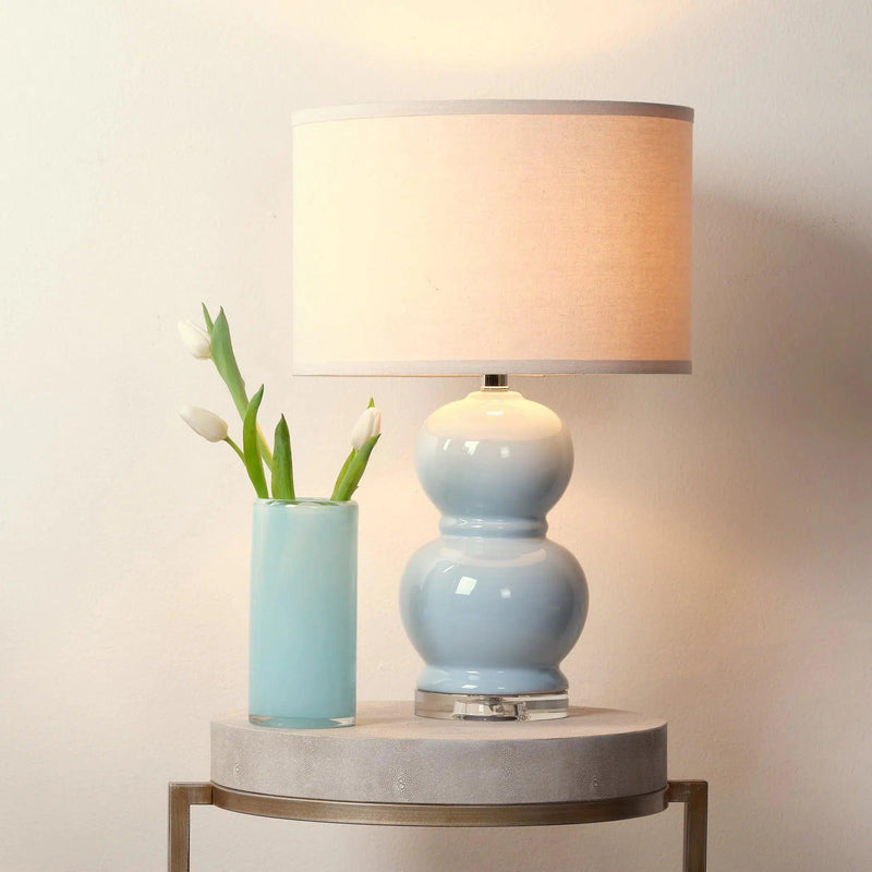 Light Blue Glass Bubble Table Lamp