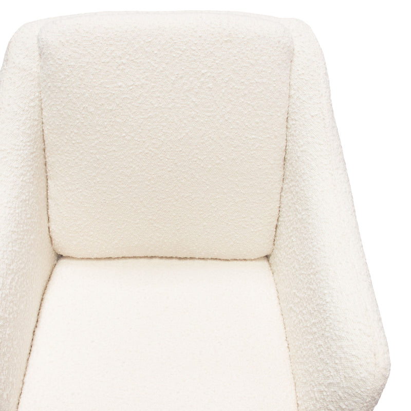 Bryce Metal and Ivory Boucle wrapped Accent Arm Chair