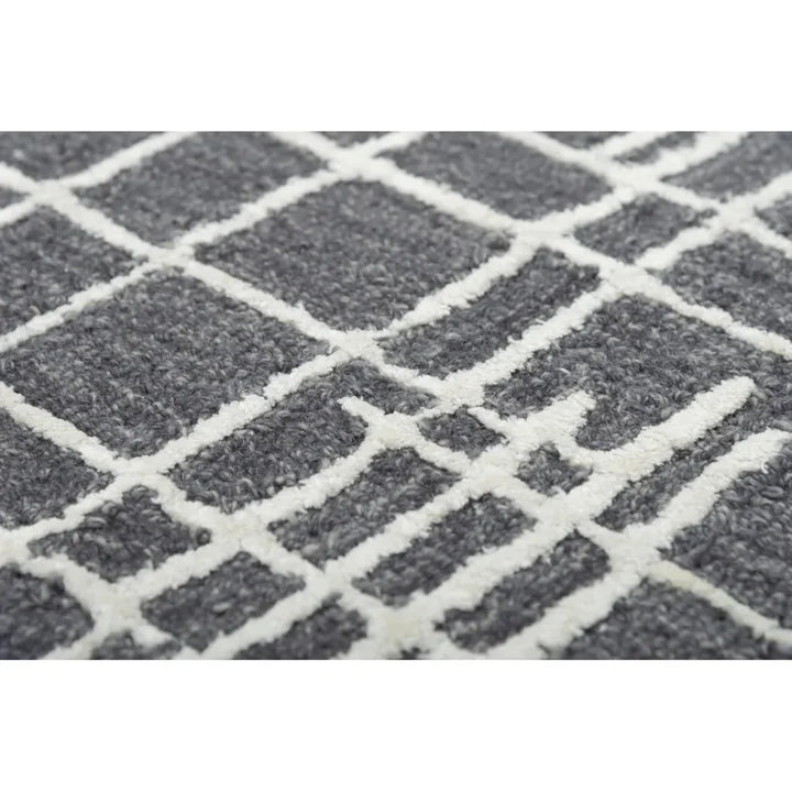 Baab Geometric Charcoal Area Rugs For Living Room - LOOMLAN - LOOMLAN - Area Rugs