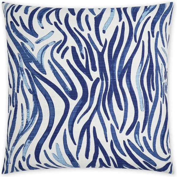 Babur Blue Abstract Blue Large Throw Pillow Insert - LOOMLAN - D.V. Kap - Throw Pillows