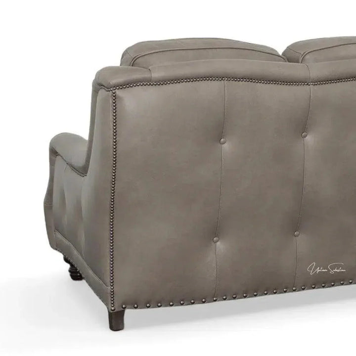 Bach Grey Leather Couch Benchmade In the USA - LOOMLAN - Uptown Sebastian - Sofas & Loveseats